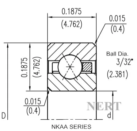 NKAA-X(Φ4.763)等截面薄壁四點(diǎn)接觸球軸承剖面圖